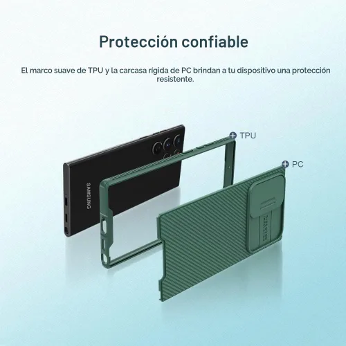 Vista 6 de Mangix Funda para Samsung Galaxy S22 Ultra con cubierta para cámara, delgada funda protectora de policarbonato delgado a prueba de golpes