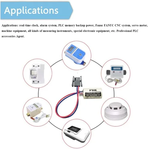 Vista 6 de Batería de litio CR14250SE de 3 V de 12 AA de 1000 mAh para fuente de alimentación de respaldo FDK 1747-BA con enchufe negro