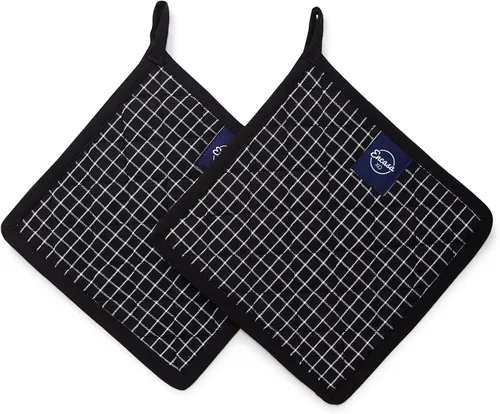 Vista 19 de Encasa XO Soportes para ollas, almohadillas acolchadas para cocina, 8 x 8 Azul escocés