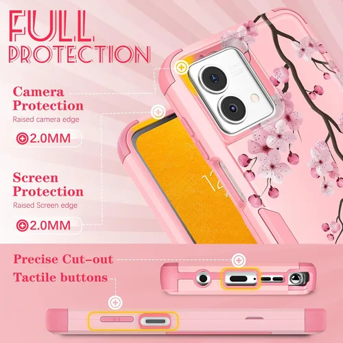 Vista 5 de Funda para teléfono para Motorola Moto G Stylus 5G 2023, diseño único femenino estético para adolescentes, kawaii, flor de ciruela, resistente