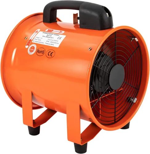 Vista 2 de Ventilador de manguera axial de escape/ventilador, 10 pulgadas, ventilador portátil 1518 CFM, soplador de alta velocidad, ventilador extractor