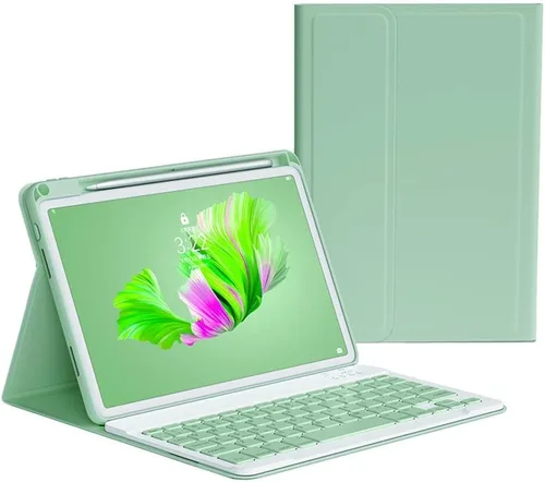 Vista 15 de kaitesi Funda para teclado para iPad 9ª 8ª 7ª generación 10.2/ Air 3ª generación Pro 10.5, cubierta inteligente de folio inteligente con teclado