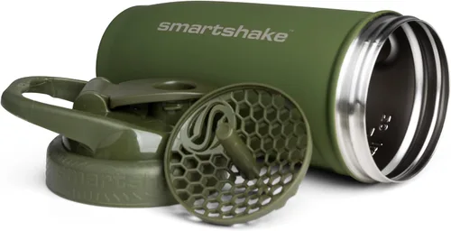 Vista 2 de Smartshake Reforce - Botella mezcladora de proteínas de acero inoxidable, sin aislamiento, unisex, para gimnasio, botellas agitadoras de metal, 30.4
