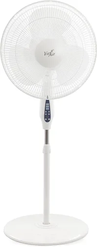 Vista 3 de Vie Air Ventilador de soporte oscilante de 3 velocidades de 16 pulgadas con temporizador de 7.5 horas, 1400 RMS y control remoto (blanco)