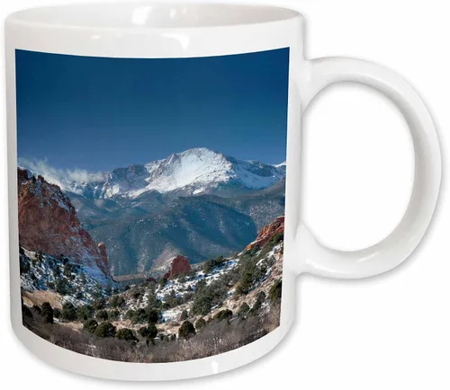 Vista 12 de 3dRose mug_38673_4 "Colorado Mountains Pikes Peak" - Taza negra de dos tonos, 11 onzas, multicolor Blanco