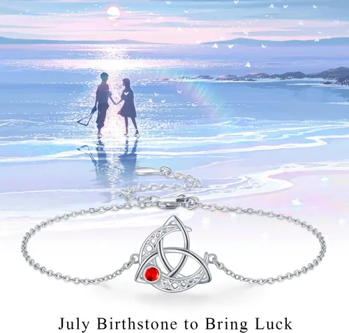 Vista 7 de Pulsera de piedra natal para mujer, plata de ley S925, pulseras celtas con dijes celtas, regalos de joyería, día de la madre, cumpleaños, día de San