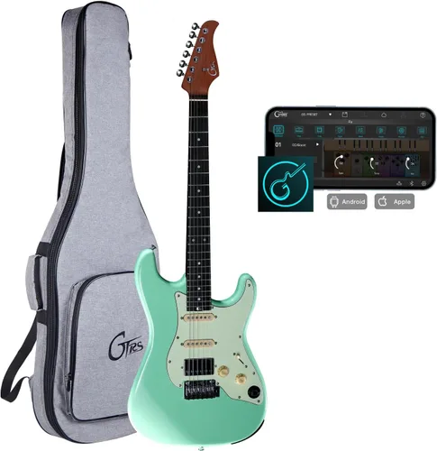 Vista 15 de GTRS S800 Kit de guitarra eléctrica inteligente con sistema de efectos, recogida HHS, máquina de tambor de bucle, batería de 12 horas de duración