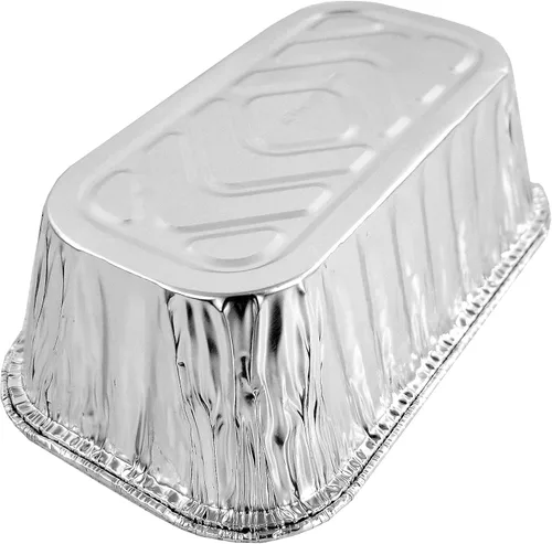 Vista 8 de PACTOGO Mini moldes desechables de papel de aluminio de 1 libra con tapas transparentes de cúpula baja (paquete de 400 juegos)