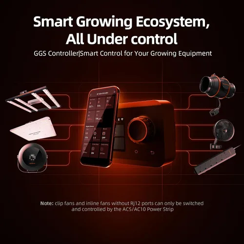 Vista 4 de Spider Farmer GGS Controller Kits Automático Crecen Controlador Ambiental Grow Schedule Controls, Include Temp Humid Light Sensor & Adapter, Ideal