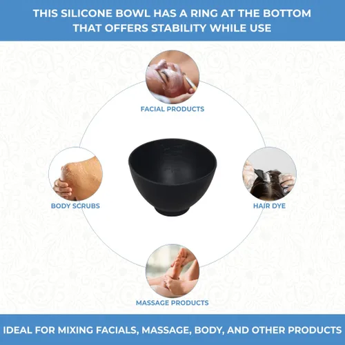 Vista 7 de ForPro Professional Collection Cuenco de silicona para mezclar, negro, flexible, inodoro, para mezclar tratamientos faciales, masajes, cuerpo