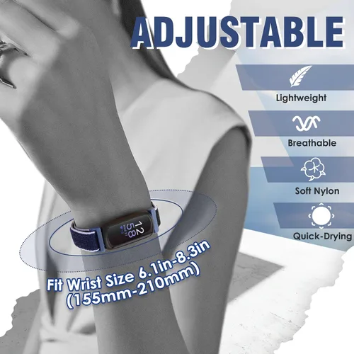 Vista 5 de Bcuckood Correa de nailon compatible con Fitbit Inspire 3/2/HR/Fitbit Ace 3/2, correa deportiva de nailon suave, transpirable, ajustable, correa