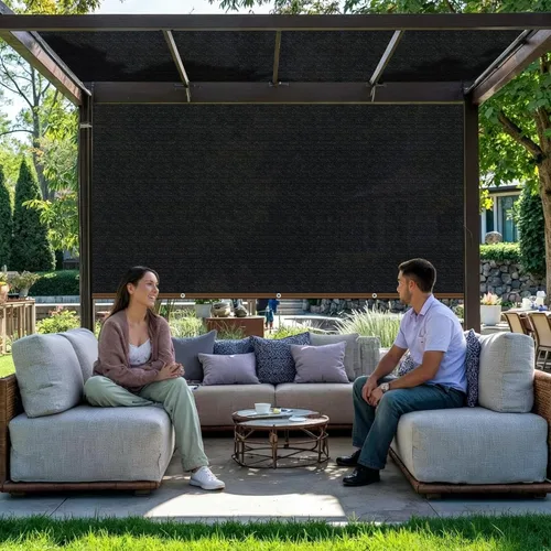 Vista 4 de Shade-Cloth - Lona de malla con ojales, 85 a 90 % para plantas de jardín, 6 x 3 pies, color negro, para pérgola, patio, flores, césped, perrera