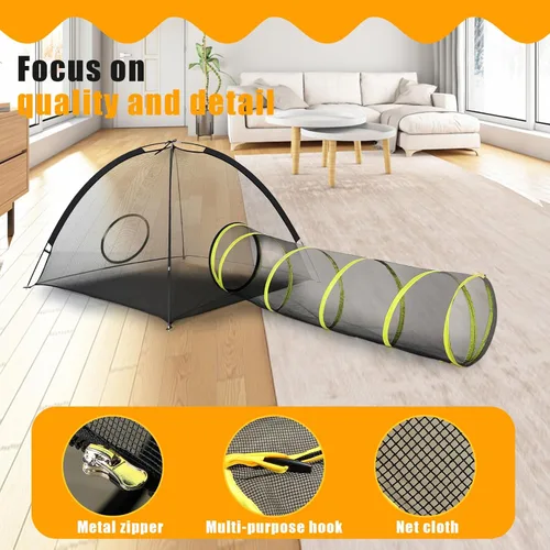 Vista 6 de wilwolfer - Túneles para gatos Tiendas de campaña para gatos para exteriores- Carpas de malla para gatos al aire libre- Recinto exterior para gatos