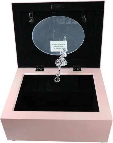 Vista 4 de Ebros Gift Cottage Garden To My Ballerina You've Danced Into Our Hearts Burlwood rosa con flores Scrollwork Barinket Wind Up Caja de música