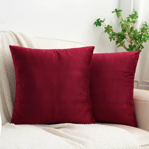 Vista 49 de HWY 50 fundas de almohada decorativas de terciopelo sólido para sofá, sala de estar. Ambar