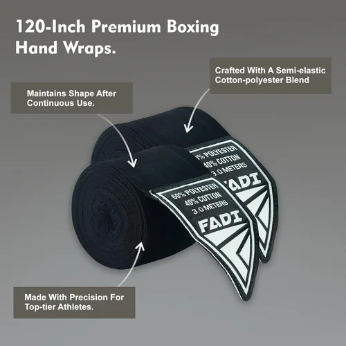 Vista 5 de Vendas elásticas de boxeo de 120 pulgadas y 180 pulgadas Guantes de boxeo interiores estilo mexicano de 9.8 ft y 14.8 ft para hombres y mujeres