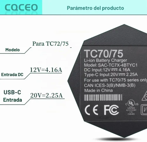 Vista 2 de Kit de cuna de carga de 4 ranuras para batería Zebra TC77 TC70 TC75