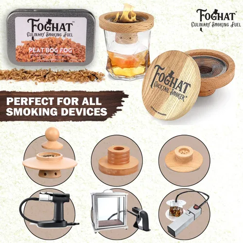 Vista 5 de Chips de madera para ahumar cócteles, virutas de niebla de turba de whisky de 4 onzas para ahumador, whisky y bebidas, chips de madera culinaria