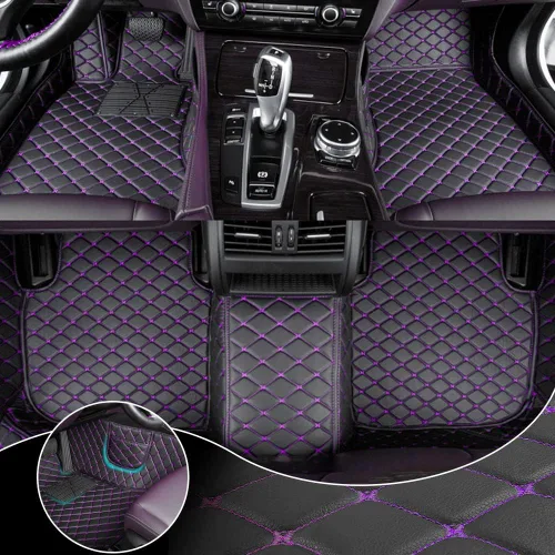 Vista 8 de Alfombrillas personalizadas para Toyota 4Runner 1988-2023, de cuero de lujo, impermeables, antideslizantes, cobertura completa, revestimientos Beige