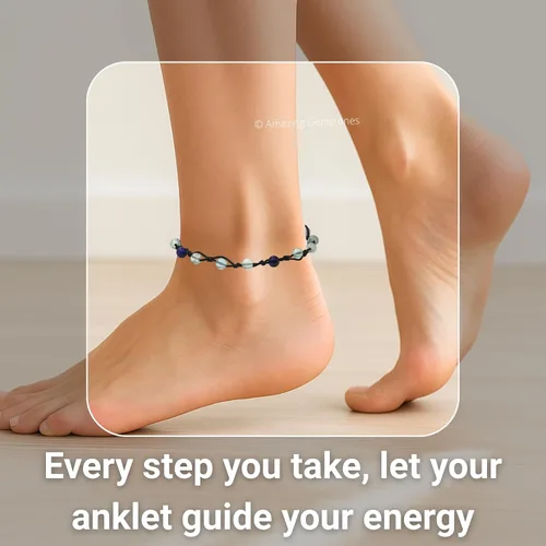 Vista 167 de Amazing Gemstone Crystal Anklet Ankle Bracelets for Women - Waterproof Beaded Healing Crystal Anklets, Plus Size Chakra Gemstone Bead Anklet