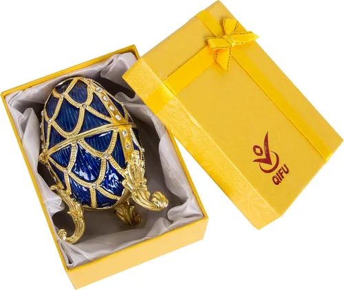 Vista 6 de QIFU Pintado a mano esmaltado estilo huevo de Pascua decorativo esmalte baratija caja regalo único para la familia