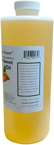 Vista 4 de Essential Depot Aceite dulce de almendras PLUS FREE recipiente vacío de 2 onzas, 1 cuarto de galón, 32 onzas, recipiente de polietileno de alta