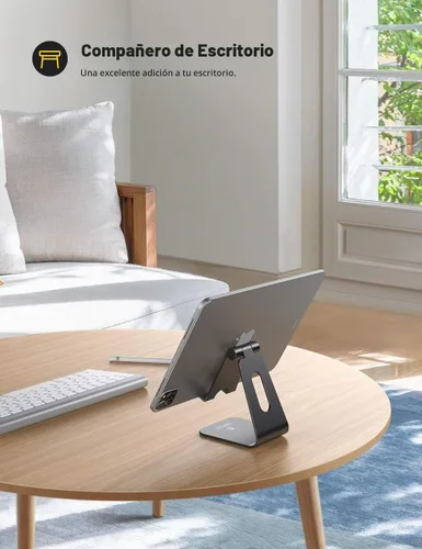 Vista 2 de Lamicall - Soporte para tablet, soporte para escritorio - Soporte de escritorio de tableta ajustable multi-ángulo, compatible con iPad Pro 11, 12.9