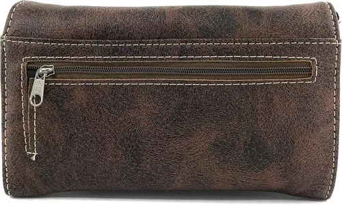 Vista 4 de Zelris Autumn West Fringe Concho Mujeres Crossbody Muñeca Trifold Wallet