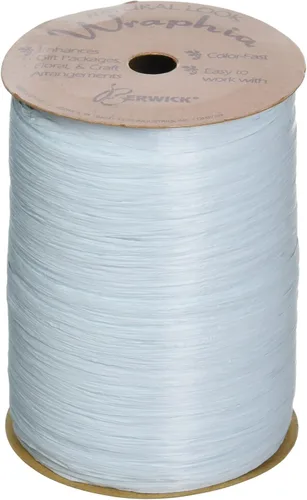 Vista 2 de Berwick Offray Cinta de rafia mate de 1/4" de ancho, verde manzana, 100 yardas, 0.276 in
