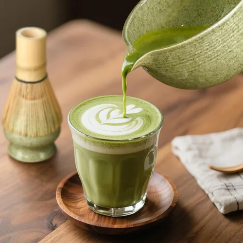 Vista 7 de Juego de batidor de matcha, kit de cerámica y cazador de bambú hecho a mano Complete 5 Pcs Matcha Set Whisk and Bowl, Stainless Steel Sifter