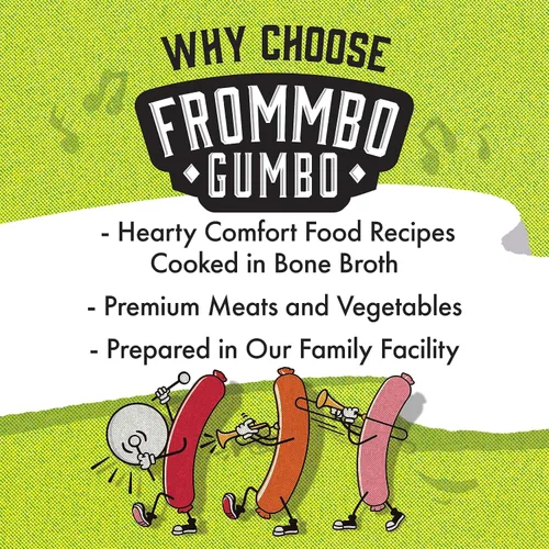 Vista 5 de Fromm Frommbo Gumbo - Alimento húmedo para perros con salchicha de res - Comida húmeda prémium para perros - Receta de carne de res - Caja de (12)