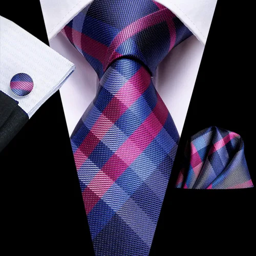 Vista 150 de Dubulle Corbata tejida de cachemira para hombre y gemelos de pañuelo para hombre, conjunto de gemelos para boda formal y negocios