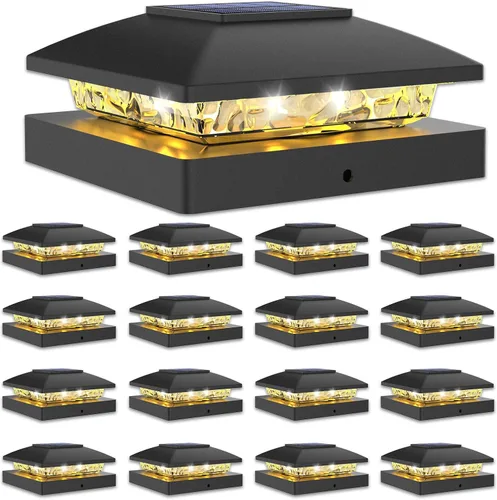 Vista 23 de VOLISUN Luces solares 4x4, paquete de 12 luces negras impermeables para Negro