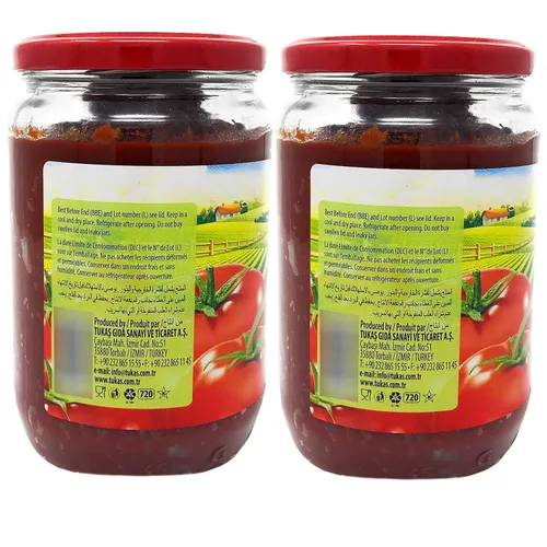 Vista 3 de Tukas Pasta de tomate turco prémium de 24.7 onzas, paquete de 2