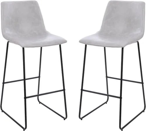Vista 11 de Flash Furniture Taburete de bar LeatherSoft de 30 pulgadas, gris oscuro Grado comercial, altura de la barra