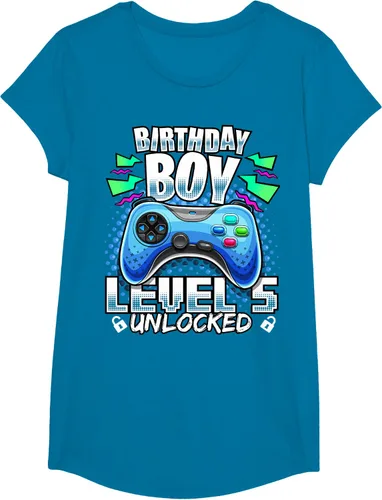 Vista 48 de Camiseta para niños con diseño de videojuegos desbloqueados de nivel 5 Negro