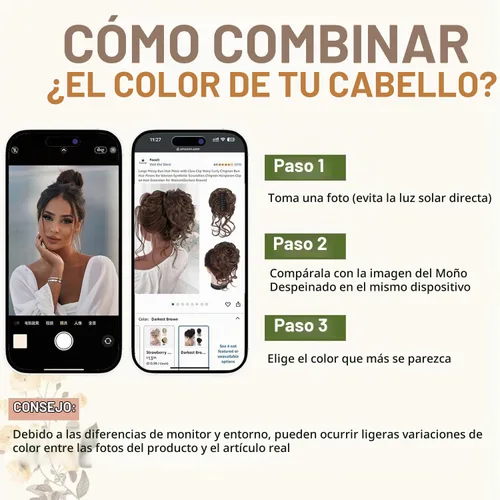Vista 5 de Extensiones de cabello con clip de pinza para el cabello de moño, accesorios para el cabello para mujer, extensiones de cabello rizado y #8