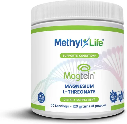 Vista 5 de Methyl-Life MAGTEIN® L-THREONATE Brain Magnesio Polvo – 4.23 oz – 60 porciones