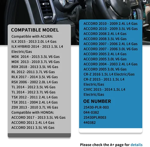 Vista 5 de Filtro de Fluido de Transmisión Automática ATF 25430-PLR-003 044-0382 Compatible con Honda Accord Civic CRV CRZ Element Fit Insight Odyssey