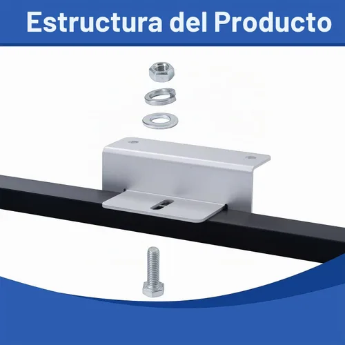 Vista 4 de JJN - Soportes para panel solar, 1 juego de 4 unidades, soportes