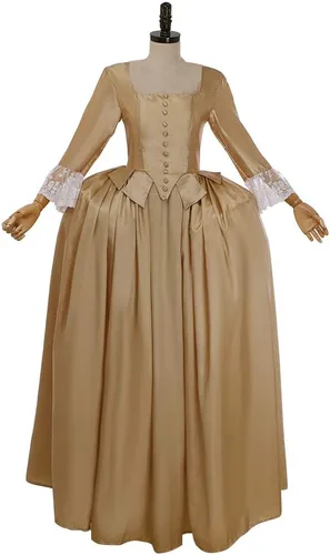 Vista 3 de Musical Hamilton Elizabeth Schuyler Angelica Peggy - Disfraz de cosplay de Eliza Schuyler, vestido colonial Hamilton para niñas, talla XL