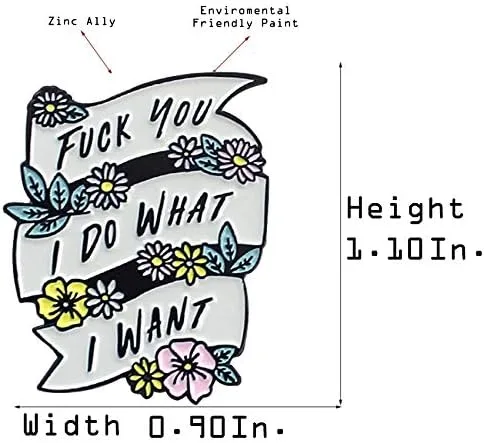 Vista 2 de Flairs New York - Broche de solapa esmaltado hecho a mano, I Do What I Want