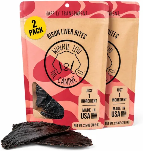 Vista 19 de Winnie Lou Bison Burger Jerky - Golosinas para perros, ingredientes limitados, grado humano, golosinas de entrenamiento para perros pequeños