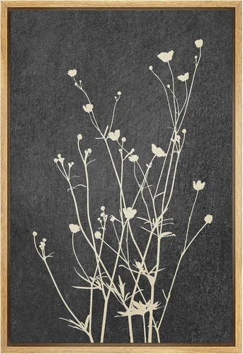 Vista 8 de SIGNWIN Lienzo enmarcado para pared, acuarela verde, bosque, helecho, planta, naturaleza, ilustraciones de área silvestre, arte moderno, rústico