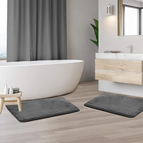 Vista 16 de Clara Clark Alfombra de Baño 24" x 17" - Alfombras de Baño, Tapete de Baño de Espuma Viscoelástica, Afelpado, Acogedor, Ultra Suave, Antideslizante