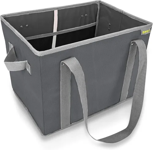 Vista 9 de meori Market Marine Blue - Bolsa de asas reutilizable plegable grande con asas para compras, picnic, viaje por carretera, mandados, cesta