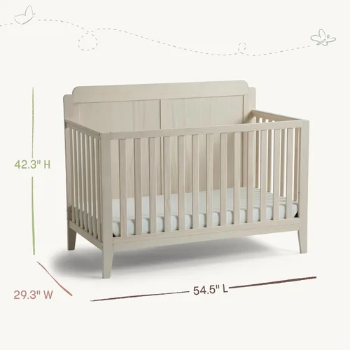 Vista 6 de Little Seeds Cuna convertible 6 en 1 Sprig, Whitewash Natural Blanqueado Natural