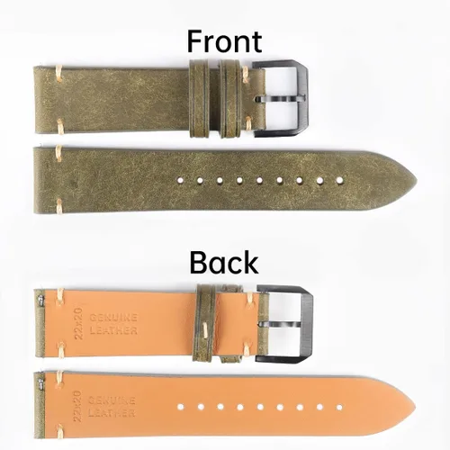 Vista 3 de REZERO Correas de reloj de cuero genuino de liberación rápida para hombres y mujeres, 0.709 in, 0.748 in, 0.787 in, 0.827 in, 0.866 in, 0.906 in