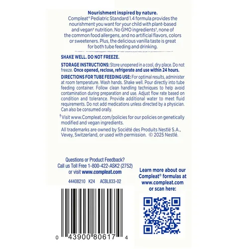 Vista 4 de Compleat Pediatric Standard 0.05 fl oz, fórmula de alimentación por tubo