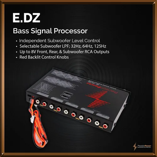 Vista 6 de Precision Power Ecualizador gráfico de doble zona de 7 bandas E.DZ con entrada auxiliar y control de subwoofer independiente